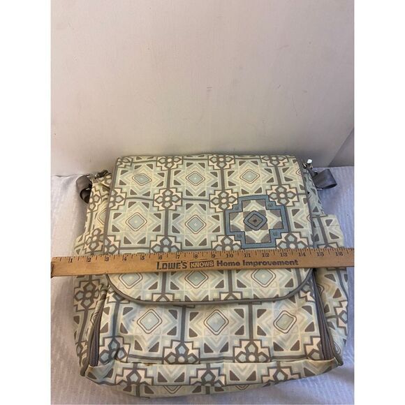 Petunia Pickle Bottom large backpack bag gray blue‎ 17x15\